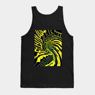 Abstract Colorful Yellow Static Swirl Tank Top